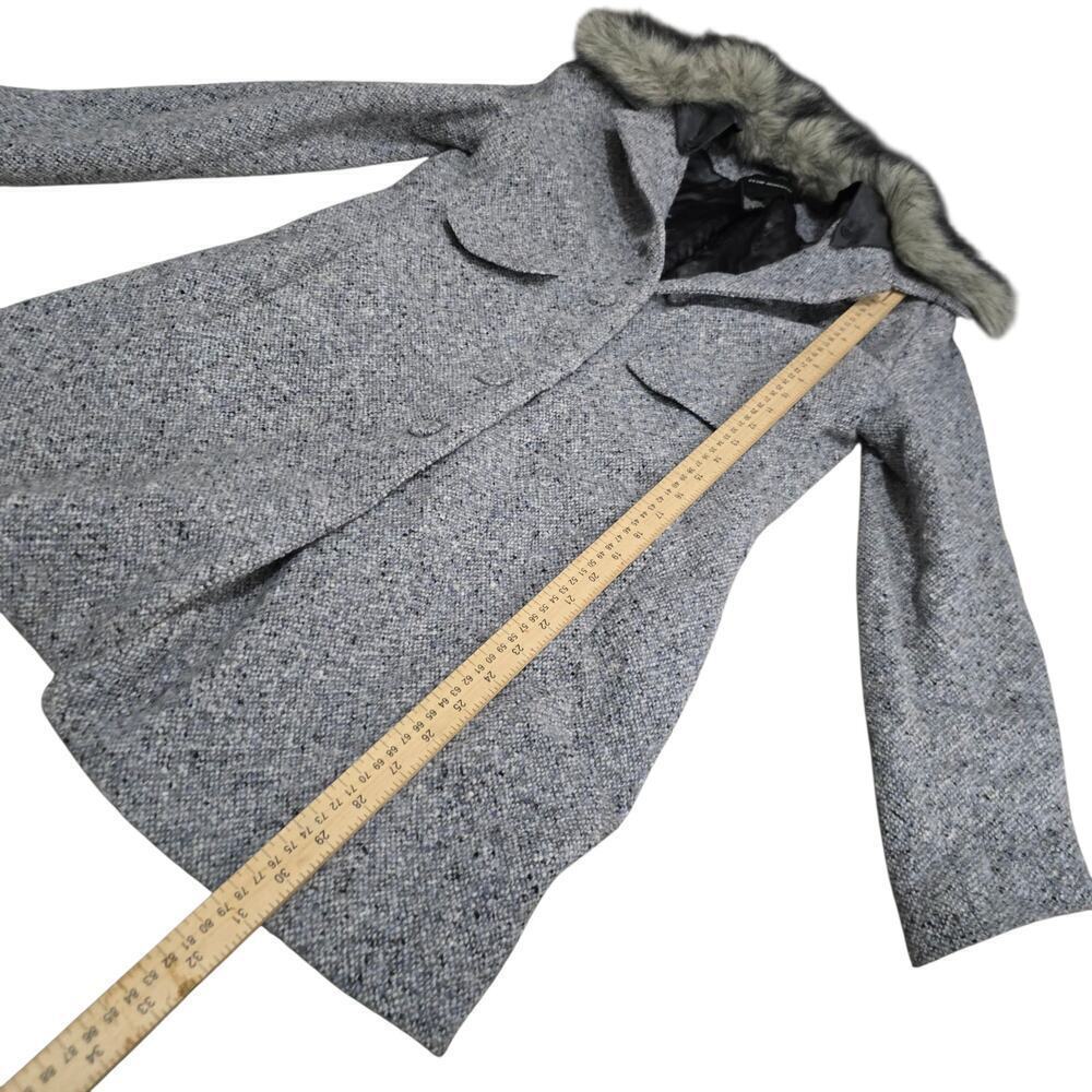 Club Monaco Tweed Melissa Coat Wool Size Medium Gray Blue - Picture 9 of 9